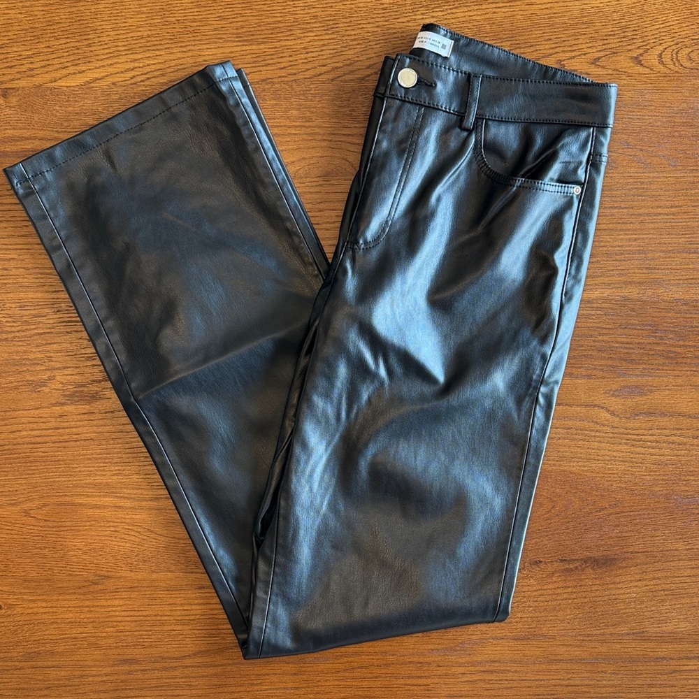 Zara Dark Faux Leather Trousers